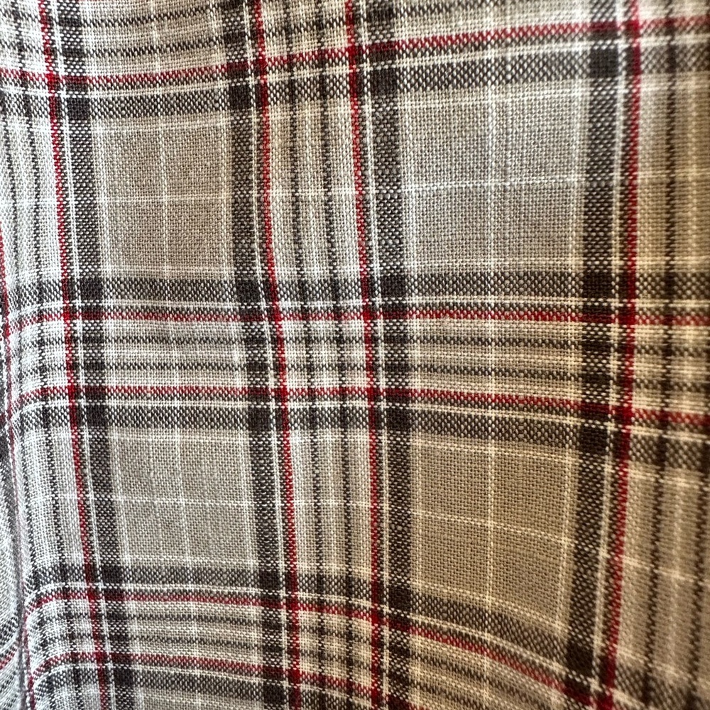 Men’s XL G H Bass For Hard Service Plaid Button Down Short Sleeve Shirt Red Grey - Picture 6 of 9